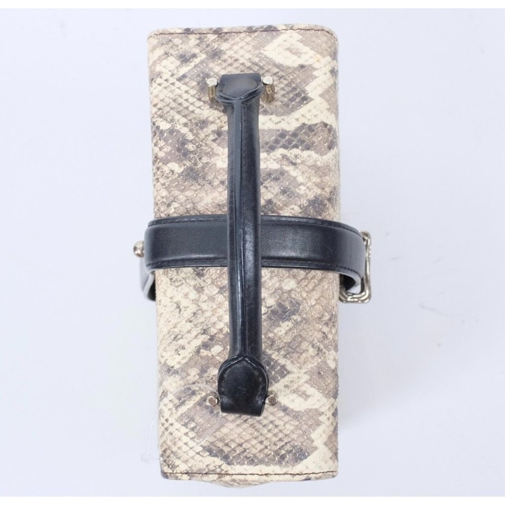 Alexander Wang Python Embossed Box Bag Black Beig… - image 4